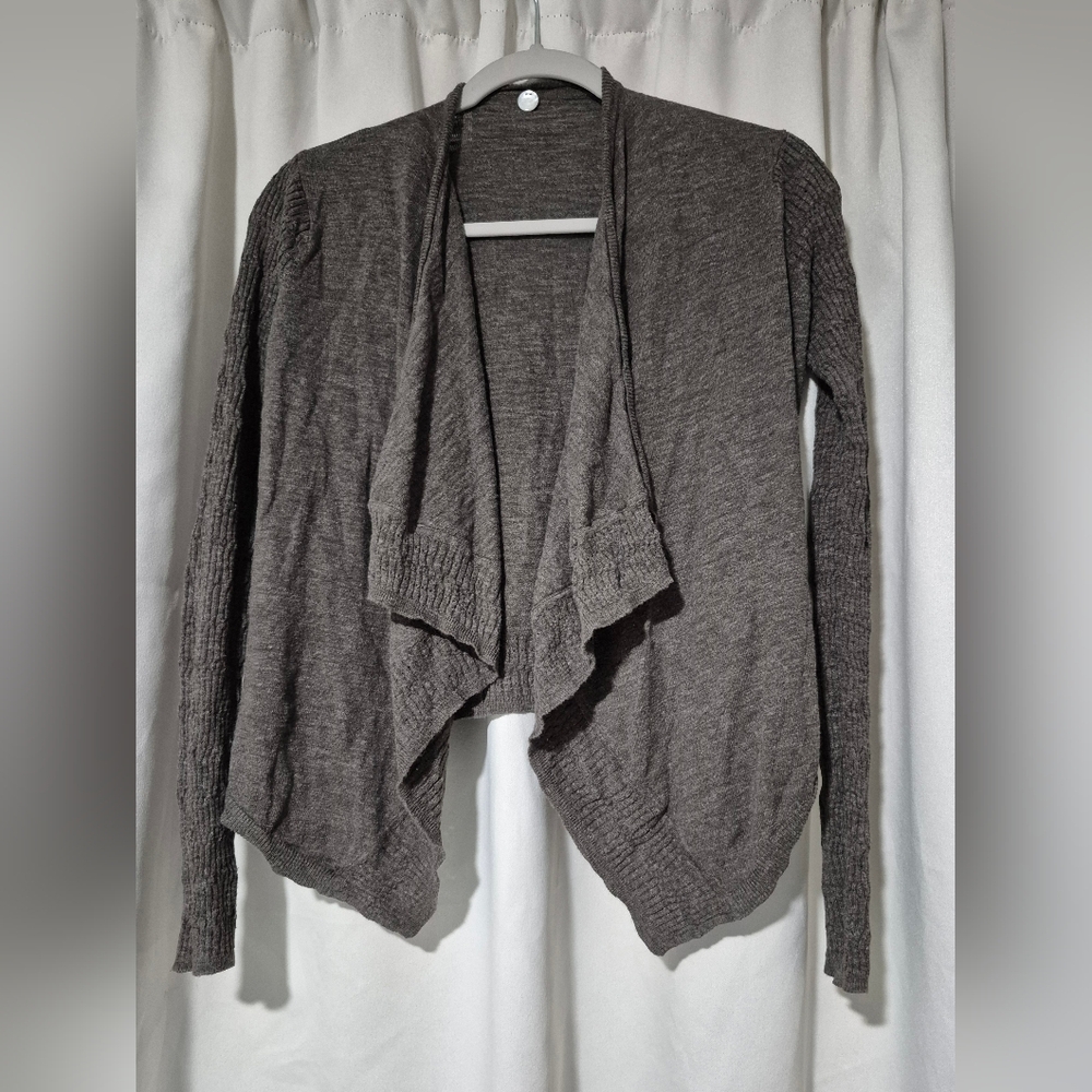 Women's Olive Green Open Front Sweater